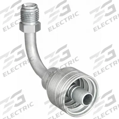 AEROQUIP Hydraulic Crimp Fitting: Steel x Steel, 90° Elbow, -4 For Hose Dash Size - Aeroquip Crimp Hydraulic Hose Fittings with Inverted Flare Connection