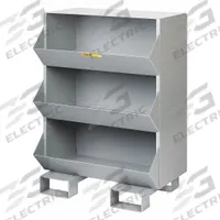 LITTLE GIANT Stationary Storage Bins: 32 in x 20 in x 42 in, Pallet, 3 Compartments, Gray (MPN MS1-1532-FP). Key specifications — Color: Gray; Brand: LITTLE GIANT.
