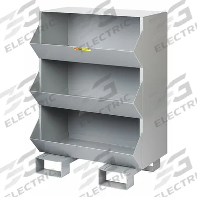 LITTLE GIANT Stationary Storage Bins: 32 in x 20 in x 42 in, Pallet, 3 Compartments - Stationary Stacking Bin Units