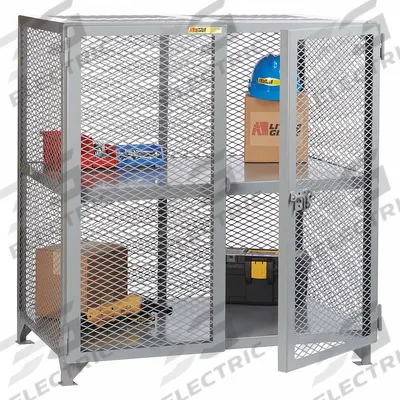 LITTLE GIANT Bulk Storage Locker: 49 in x 33 in x 52 in, 1 Fixed Shelf, Legs, Gray, Gray - Industrial Ventilated Shelf Cabinets