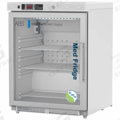 AMERICAN BIOTECH SUPPLY Pharmacy Refrigerator: 4.6 cu ft, Undercounter, 1°C to 10°C - Pharmacy & Vaccine Refrigerators