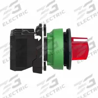 SCHNEIDER Selector Switch: 30 mm Panel Mounting Size, 2 Positions, Short Lever, 1NO/1NC (MPN XB5FK124G5). Key specifications — AC Contact Rating: 3 A @ 240 V; Action: Maintained/Maintained; Cam: No Cam Included; DC Contact Rating: 0.55 A @ 125 V; Hazardous Location Specification: Not Rated; Operator Head Material: Plastic; Operator Head Type: Short-Handled Knob; Operator Illumination: Illuminated.