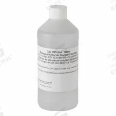 HACH Conductivity Standard Solution: 500 mL Volume, Liquid, 1,412 µS/cm, Bottle, Solution, 1 (MPN 2974349). Key specifications — Brand: HACH; Chemical Family Type: Solution; Concentration: 1,412 µS/cm; Container Type: Bottle; Form: Liquid; Manufacturer Part Number: 2974349; Product Type: Conductivity Standard Solution.