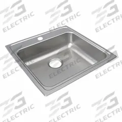 JUST MANUFACTURING Bowl Drop-In Sink: 22 in Overall Lg, 22 in Overall Wd, 6 in Bowl Dp, 1 Bowls (MPN SLADA2222A601-J). Key specifications — Brand: JUST MANUFACTURING; Color Family: Silver/Gray.
