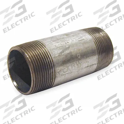 BECK Pipe Nipple: 4 in Nominal Pipe Size, 7 1/2 in Lg, Schedule 40, Galvanized Steel - Schedule 40 Threaded on Both Ends Pipe & Pipe Nipples