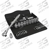 WERA Socket Wrench Set: 1/2 in Drive, 28 Piece, 6-Point, Metric, 10 mm to 19 mm (MPN 05004078001). Key specifications — attr1224269: 1/2 in; attr1204638: Drive Tools Included; attr1227399: Zyklop; attr1204650: 10 mm to 19 mm; attr1204658: 10 Fixed Head Sockets; attr1204673: Socket Bits Not Included; attr1204681: Wrenches Not Included; attr1204688: WERA.