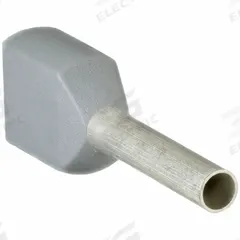 PANDUIT Wire Ferrule: 18 AWG Max Wire Size, Holds 2 Wire, Gray, Polypropylene, 0.08 in Ferrule Dia (MPN FTD76-8-D). Key specifications — Brand: PANDUIT.