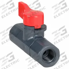 ASAHI Manual Two-Way Ball Valve: 1/4 in, PVC, Straight, 150 psi Max. Pressure (CWP), One-Piece (MPN 1076002). Key specifications — Brand: ASAHI; Handle: Lever.