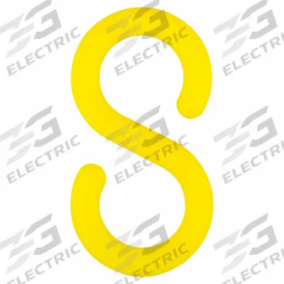 APPROVED VENDOR S-Hook for Plastic Chain Barrier: Yellow, 1 237/500 in Overall Lg - S-Hooks for Plastic Chain Barriers