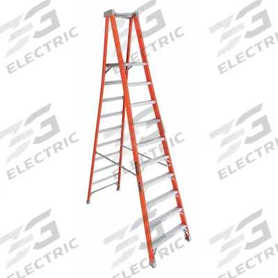 LOUISVILLE LADDER Platform Stepladder: 10 ft Ladder Size, Fiberglass, 300 lb Load Capacity - General Purpose Podium Stepladders