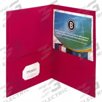 BUSINESS SOURCE Pocket Folder: Paper, 11 in Ht, 8 1/2 in Wd, Red, 2 Pockets, 25 PK (MPN BSN78494). Key specifications — Brand: BUSINESS SOURCE; Material: Paper; Color: Red.