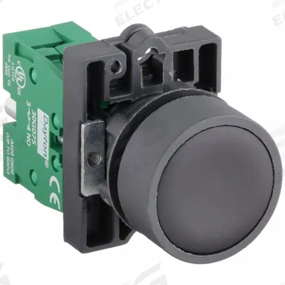 Dayton Flush Push Button Operator: Non-Illuminated, Flush Profile, Non-Metallic - Flush-Mount Push Buttons