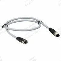 Cordset: M8 Female Straight X M8 Male Straight, 3 Pins, Gray, PVC, 0.5 m Cable Lg (MPN 21348081380005). Key specifications