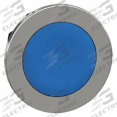 SCHNEIDER Flush Push Button: Blue, 30 mm Mounting Size, Metallic, Maintained (MPN ZB4FH06). Key specifications — Brand: SCHNEIDER; Action: Maintained; Series: XB4; Push Button Material Type: Metallic.