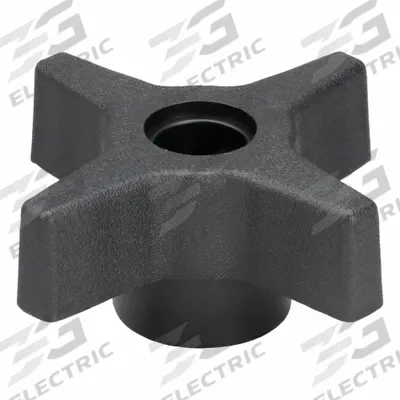 INNOVATIVE COMPONENTS Hand Knob: 4 Point, Plastic w/ Steel Thread, 5/16"-18 Thread - 4-Arm Knobs with Threaded Through-Hole