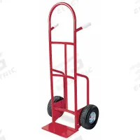 DAYTON General Purpose Hand Truck: 650 lb, Dual-Pin Handle, Red, Steel, Pneumatic, 10 in Wheel (MPN 3W485). Key specifications — Brand: DAYTON; Color: Red.