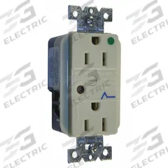 HUBBELL Receptacle: Hospital Grade Fed. Spec., Duplex, 5-15R, Ivory, 125V AC, 15 A, 2 Pole / 3 Wire (MPN HBL8262ISA)