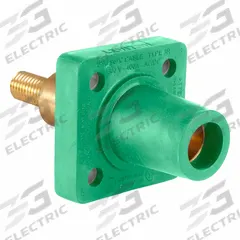 Single Pole Receptacle: Green, Straight Taper Nose Mating, Threaded Stud Termination, 400 A (MPN 16R32-XG). Key specifications — Series: 16; Receptacle Gender: Female; Brand: LEVITON.