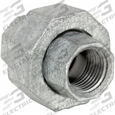 ANVIL Metal Pipe Straight: Union, 300 psi @ 150° F, 1/4 in x 1/4 in, Malleable Iron - Medium-Pressure Threaded Pipe Fittings