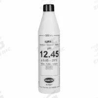 HACH Buffer Standard Solution: 500 mL Volume, Liquid, Bottle, Buffer, S11M008, 1. Key specifications — Brand: HACH; Chemical Family Type: Buffer; Container Type: Bottle; Form: Liquid; Manufacturer Part Number: S11M008; Product Type: Buffer Standard Solution.