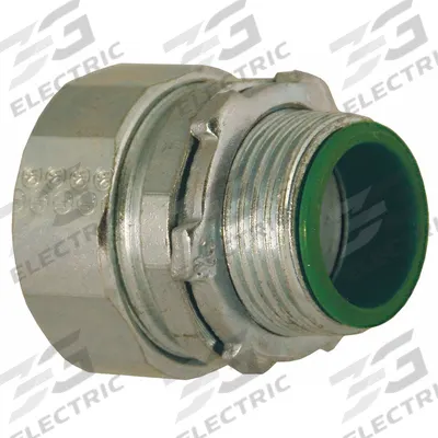RACO Rigid Compression Connector: Iron/Steel, 1 in Trade Size - Connectors for Heavy-Wall RMC & Medium-Wall IMC Metal Conduit