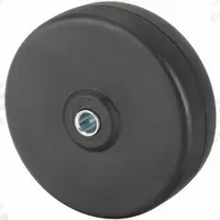 APPROVED VENDOR Caster Wheel: 4 in Wheel Dia., 1 1/4 in Wheel Wd, Rubber, 255 lb Load Rating, Rubber (MPN P-HR-040X013/038D). Key specifications — Wheel Core Material: Rubber; Wheel/Tread Color: Black; Brand: APPROVED VENDOR.