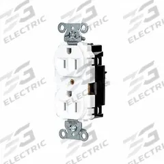 HUBBELL Receptacle: Duplex, 5-15, White, 125V AC, 15 A, 2 Pole / 3 Wire (MPN 5262STW)