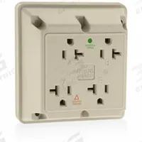 LEVITON Receptacle: Quad, 5-20, Ivory, 125V AC, 20 A, 2 Pole / 3 Wire (MPN 21254-IGI)