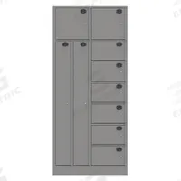 SENTINEL Law Enforcement Evidence Locker: Non-Pass-Through Backing, Slam Latch, 10 Compartments (MPN 10AA-NPT). Key specifications — Brand: SENTINEL; Product Ships: Assembled; Color: Gray.