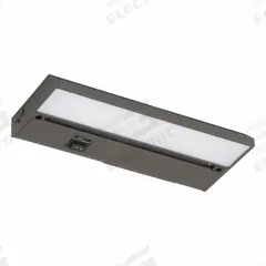 LED Under Cabinet: 8 in Lg, 290 lm, 2700K/3000K/4000K, 4.6 W, Plug-In or Hardwired, Bronze, Aluminum (MPN NLLP2-09RB). Key specifications — attr1262778: 120V AC; attr1262749: Plug-In or Hardwired; attr1262754: Integrated LED; attr1262758: Aluminum; attr1262760: Yes; attr1262765: LED; attr1262776: High/Low; attr1262780: 3000K.