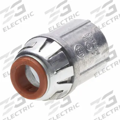 BRIDGEPORT FITTINGS Metal Clad Cable and Flex Cond: Die Cast Zinc, 3/8 in Trade Size, Snap-In - Straight Connectors - Snap-In Style