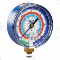 YELLOW JACKET Low Side Gauge: Low Side Gauge, Non-Liquid Filled, 3 1/8 in Dia, 1/8 in Male NPT, Blue (MPN 49604). Key specifications — Brand: YELLOW JACKET; Accuracy: ± 1%; Color: Blue; For Refrigerant Type: R-448A.