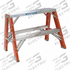 WERNER Step Stool: 2 Steps, 2 ft Overall Ht, 300 lb Load Cap, Fiberglass, 11 in Standing Ht (MPN TW6202). Key specifications — Brand: WERNER; Color: Orange.