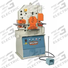 BAILEIGH INDUSTRIAL Ironworker: 230V AC /Three-Phase, 5 Stations, 50 Tonf Hydraulic Force, SW-503. Key specifications — attr66091: 10 in x 0.375 in; attr69797: Square Shear; attr67058: 7/8 in x 1/4 in; attr66096: 2 in x 3.5 in x 0.281 in; attr66073: SW-503; attr66076: BAILEIGH INDUSTRIAL.