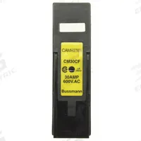 BUSSMANN Fuse Block: Finger-Safe, 1 Pole, 690 V AC, DIN Rail Mounting, Screw Termination (MPN CM30CF). Key specifications — Brand: BUSSMANN.