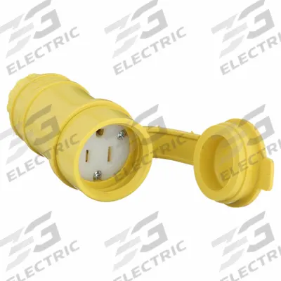 HUBBELL Straight Blade Connector: 5-15R, 125V AC, 15 A, 2 Pole, 3 Wire, Yellow (MPN HBL15W47) - General Purpose Connectors