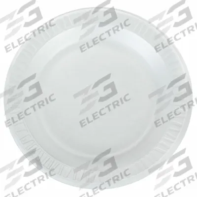 DART Disposable Foam Plate: White, Light-Wt, 9 in Disposable Plate Size, 1 Compartments - Foam Plates