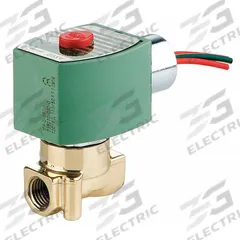 REDHAT Solenoid Valve: 2-Way, Normally Closed, 1/4 in Pipe Size, 110V AC/120V AC, High Flow (MPN 8262H021V). Key specifications — Brand: REDHAT; Pipe Size: 1/4 in; Voltage: 120V AC; Coil Enclosure: Without Junction Box.