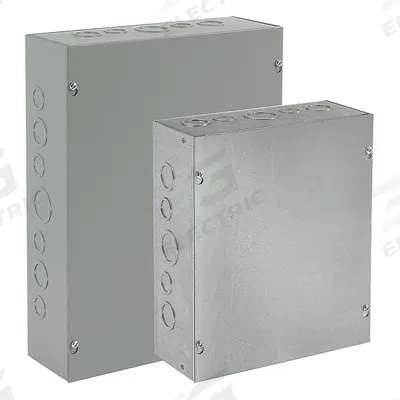 HOFFMAN Enclosure: Steel, 36 in x 24 in x 8 in, NEMA 1, Solid Cover, Screw On - Steel Indoor Enclosures with Screw-On Covers