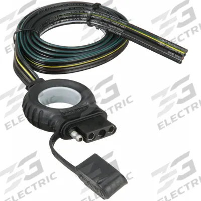 HOPKINS TOWING SOLUTIONS Flat Electric Connector: 4-Way, PVC, 16 ga Wire Gauge, Dust Cover/Grease (MPN 48044) - Fleet and Vehicle Maintenance