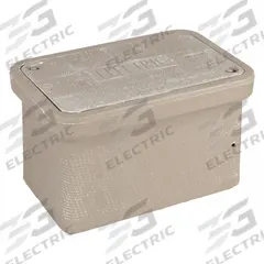 QUAZITE Underground Enclosure Assembly: 21 1/4 in x 15 1/2 in x 16 in Usable Int., Open Bottom (MPN PG1324Z80617). Key specifications — Brand: QUAZITE; Includes: Cover; Material: Monolithic Polymer Concrete; Cover Logo: Electric; Bottom Style: Open.