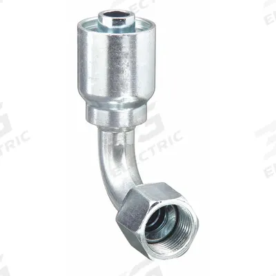 Parker Hydraulic Crimp Fitting: Steel x Steel, 90° Elbow, -8 For Hose Dash Size - Parker Crimp Hydraulic Hose Fittings with ORS Connection