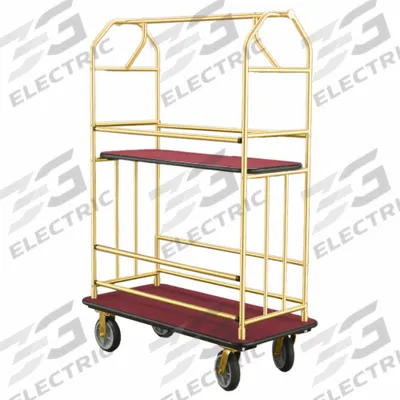 GLARO Bellman Cart: 1 in Frame Dia, 49 in Overall Lg, 25 in Overall Dp, 71 in Overall Ht - Condo Bellman Carts