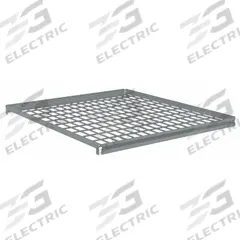 TENNSCO Shelf: 36 in x 36 in, 850 lb Load Capacity, Steel, 5 ga Decking, Gray, Shelf (MPN ZAESH-3636W). Key specifications — Decking Material: Steel; Includes: (4) Beams; Decking Finish: Zinc Plated; Shelf Configuration: Single Straight; Color: Gray; Frame Material: Steel; Brand: TENNSCO; Frame Finish: Zinc Plated.