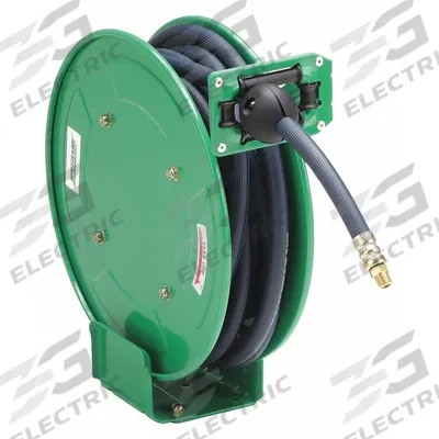 SPEEDAIRE Spring Return Hose Reel: 25 ft (3/8 in I.D.), 1/4 in MNPT, 300 psi Max Op Pressure - Standard Air or Water Spring-Return Hose Reels