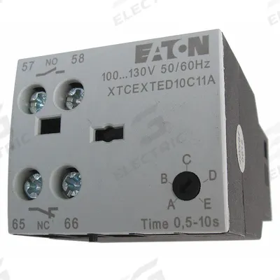 EATON Timer Module: On Delay, 15 sec – 100 sec, 1NO/1NC - Front-Mounted IEC Delay Timers