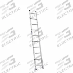 WERNER Straight Ladder: 10 ft Ladder Size, Aluminum, 300 lb Load Capacity, 18 lb Wt, 10 Rungs (MPN D1510-1). Key specifications — Color: Silver; Brand: WERNER; Included Features: Mar-Resistant End Caps; Shoe Type: Slip-Resistant.