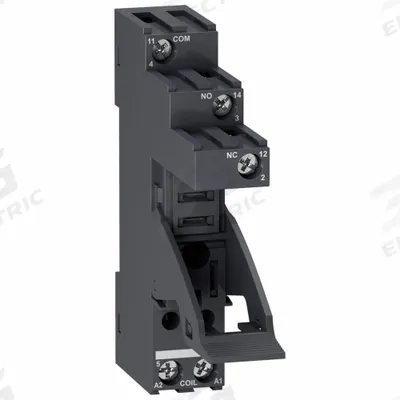 SCHNEIDER Relay Socket: 10 A Rating, DIN-Rail Socket Mounting, 5 Pins - Surface-Mounted Sockets