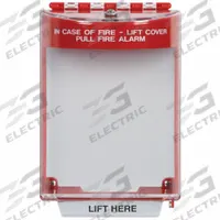 SAFETY TECHNOLOGY INTERNATIONAL Pull Station Guard: Wall Mount, Surface Mount Mounting, Red (MPN STI-13210FR). Key specifications — Legend: IN CASE OF FIRE - LIFT COVER ACTIVATE FIRE ALARM; Color: Red; Brand: SAFETY TECHNOLOGY INTERNATIONAL; Mounting Style: Surface Mount; Mounting Location: Wall Mount; Product Type: Wall Fixture Guard.