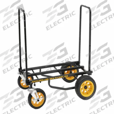 ROCK N ROLLER Convertible Hand Truck: 500 lb as Hand Truck, Dual-Loop, Black/Yellow - Extra-Versatile 4-Position Steel Convertible Hand Trucks with Extendable Frame